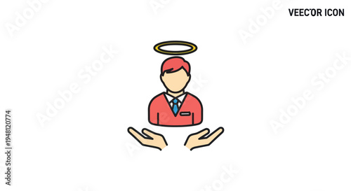 Person with Halo and Hands: Icon of Goodness and Protection.
