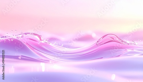 パステルピンクと紫のクリアな水