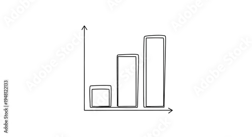 Simple Hand Drawn Bar Chart Showing Growth