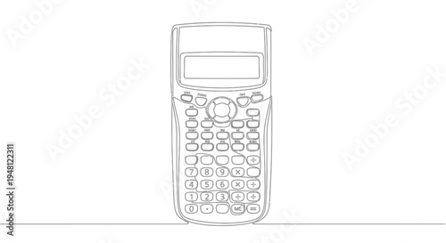 Scientific Calculator Outline Drawing