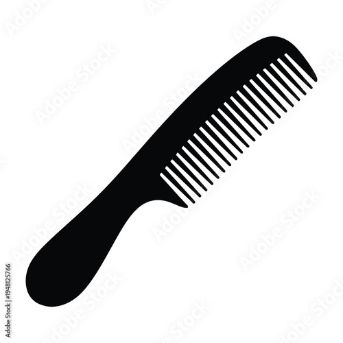 Black comb isolated on white background for haircare and grooming