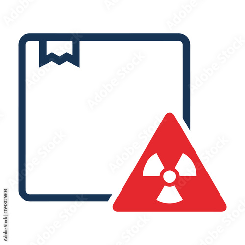Document with bookmark and radioactive warning symbol in the foreground