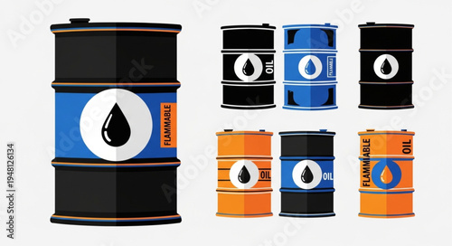 Oil Barrels - A Collection of Colorful and Symbolic Containers.