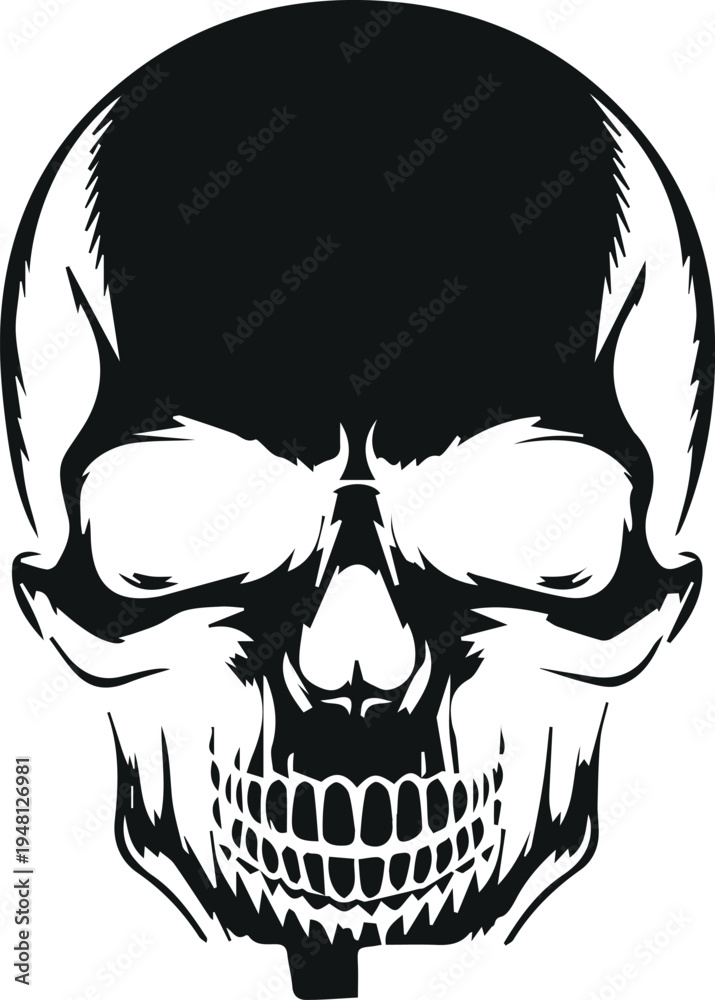 Fototapeta premium Black Skull Silhouette Graphic Design