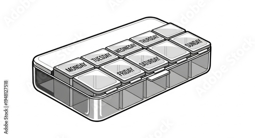 Weekly Pill Organizer for Medication Management and Health Compliance.