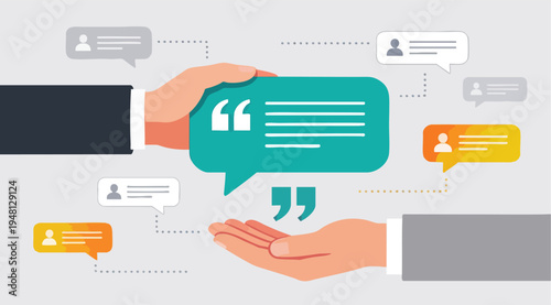 Professional Corporate Communication and Customer Feedback Message Exchange Concept