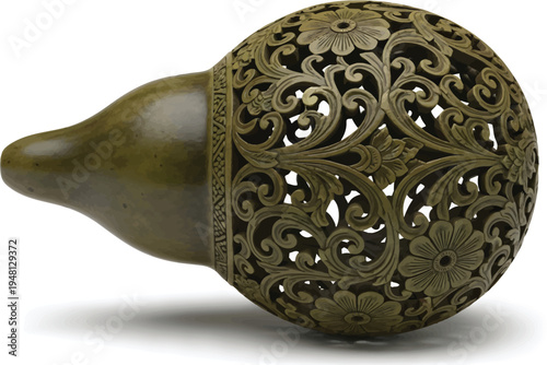 Brass Filigree Decorative Object on White