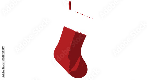 Red Christmas Stocking with Blood