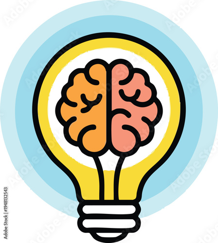 Brain in a Light Bulb Concept for Innovation and Creative Ideas