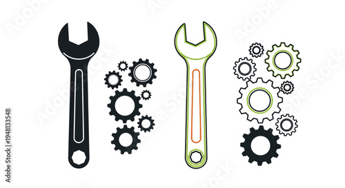 Tools and gears a visual representation of mechanics and engineering