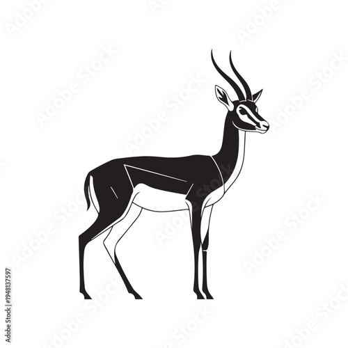 A close up of an antelope with long horns