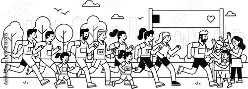 people running in a marathon