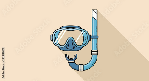 Snorkel mask and tube for underwater exploration and summer fun.