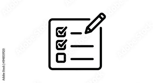 Checklist with pencil icon symbol.
