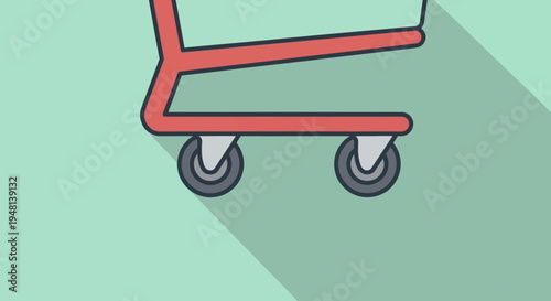 Minimalist Shopping Cart Icon in Flat Design for E-commerce