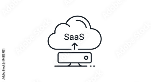 Cloud computing software as service icon.