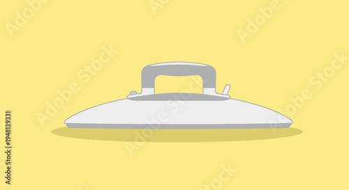 Minimalist Clothes Iron Illustration on Yellow Background