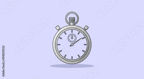 Simple flat design stopwatch icon for time tracking and productivity.