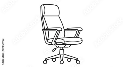 Modern office chair with wheels.