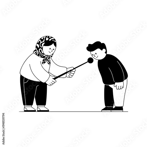 Podcast Producer Adjusting Boom Arm Microphone for Interview Setup or Studio Microphone Boom Arm Setup by Podcast Producer for Clear Audio