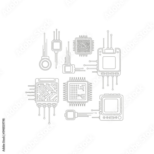 Microchip electronic components and circuits.