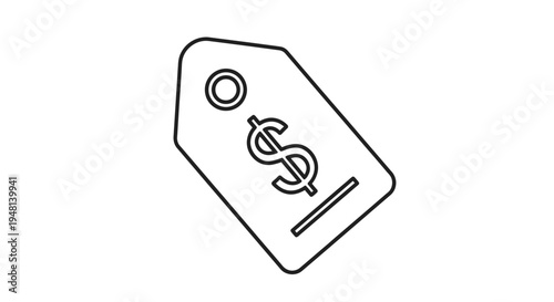 Price Tag with Dollar Sign Symbol.