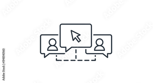 Simple line icon of online communication.