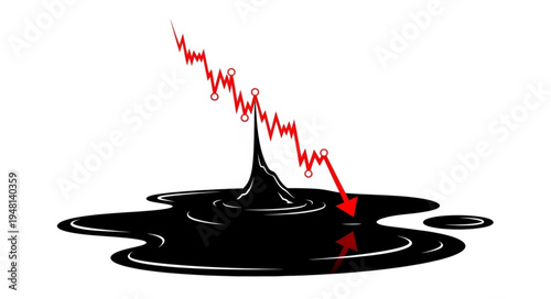 Oil Price Decline - A Visual Representation of Economic Downturn.