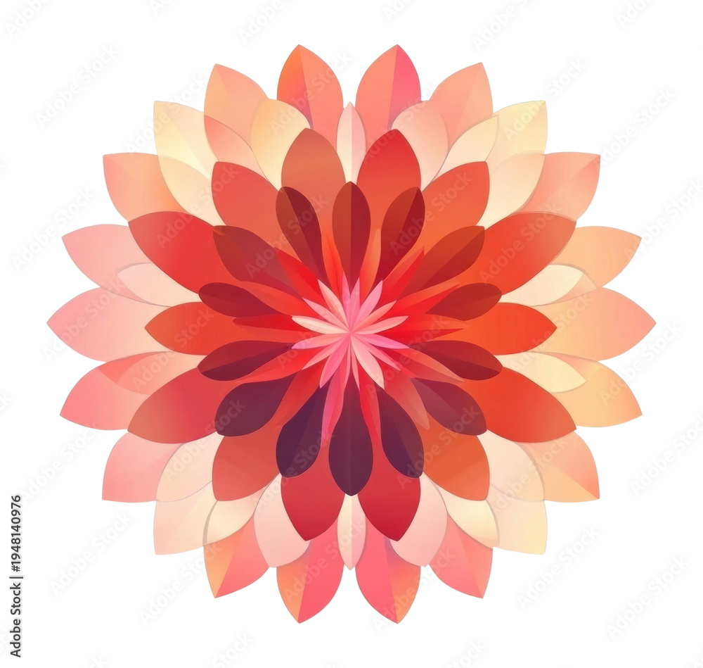 Fototapeta premium PNG Red gerbera symmetry vibrant floral.