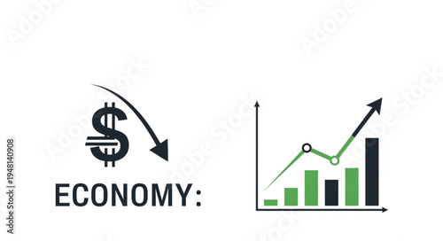 Economic Trends - Depicting Decline and Growth with Visual Representations.