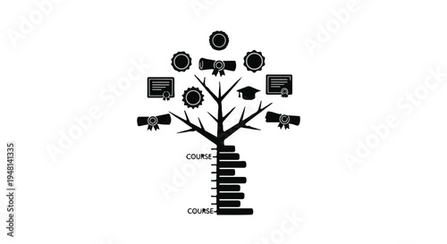 online learning education concept with technology icons