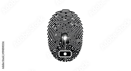 Fingerprint scan authentication security concept