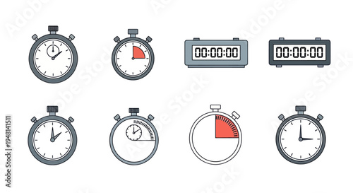 Collection of Various Stopwatch and Timer Designs.