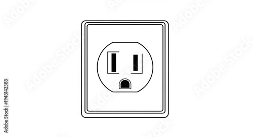 Outline Drawing of a Standard North American Electrical Outlet.