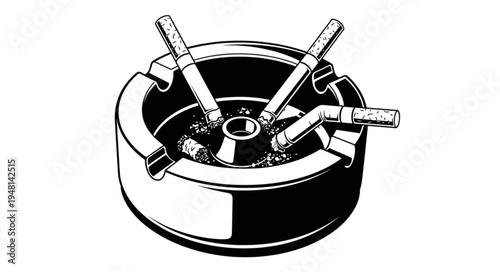 Ashtray with Cigarettes - A stark depiction of smoking habits.