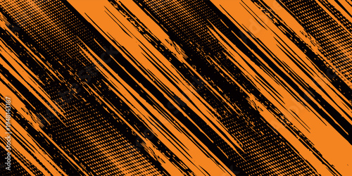 orange black brush Car sticker wrap pattern banner abstract sporty lines black orange color combination grunge brush modern pattern racing motorsport design.vector illustration. eps 10