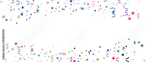 Vector Illustratio Design Colorful confetti and stars on transparent background for celebration