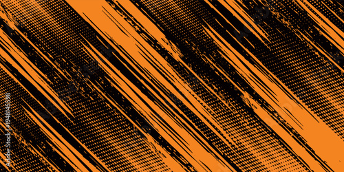 orange black brush Car sticker wrap pattern banner abstract sporty lines black orange color combination grunge brush modern pattern racing motorsport design.vector illustration. eps 10
