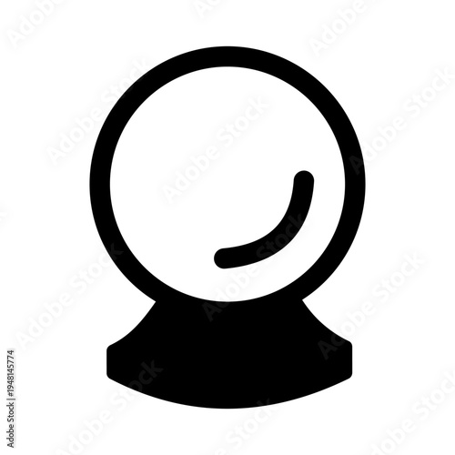 Crystal Ball Icon Isolated on White Background – Fortune Telling Magic Symbol