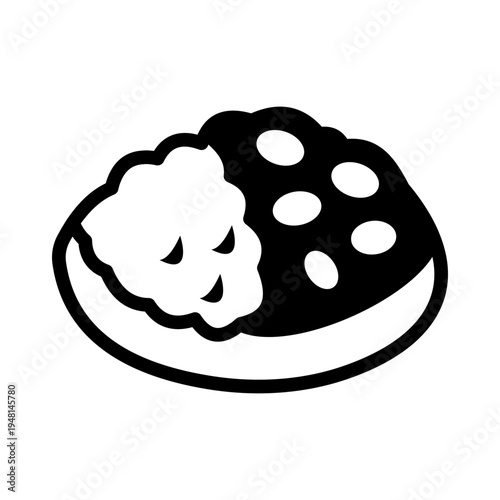 Curry and Rice Icon Isolated on White Background – Japanese Food Symbol