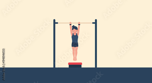 Woman doing pull ups exercise.