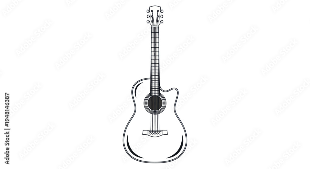 Naklejka premium Acoustic Guitar Instrument Music.