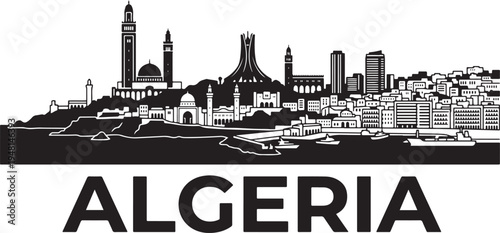Stunning cityscape of Algeria with iconic landmarks and modern architecture