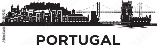 Stunning Lisbon cityscape with famous bridge in Portugal