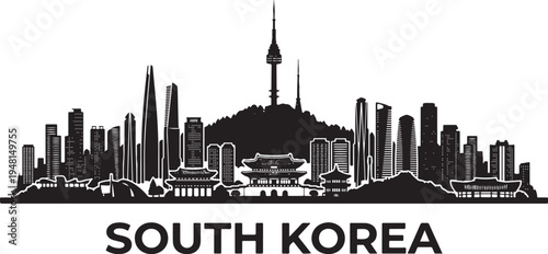 Modern Seoul cityscape with traditional architecture in South Korea