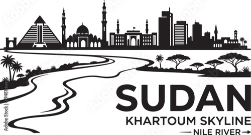 Stunning Khartoum skyline along the Nile River in Sudan