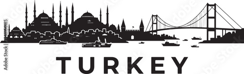 Stunning Istanbul skyline with historic mosques and bridge silhouette