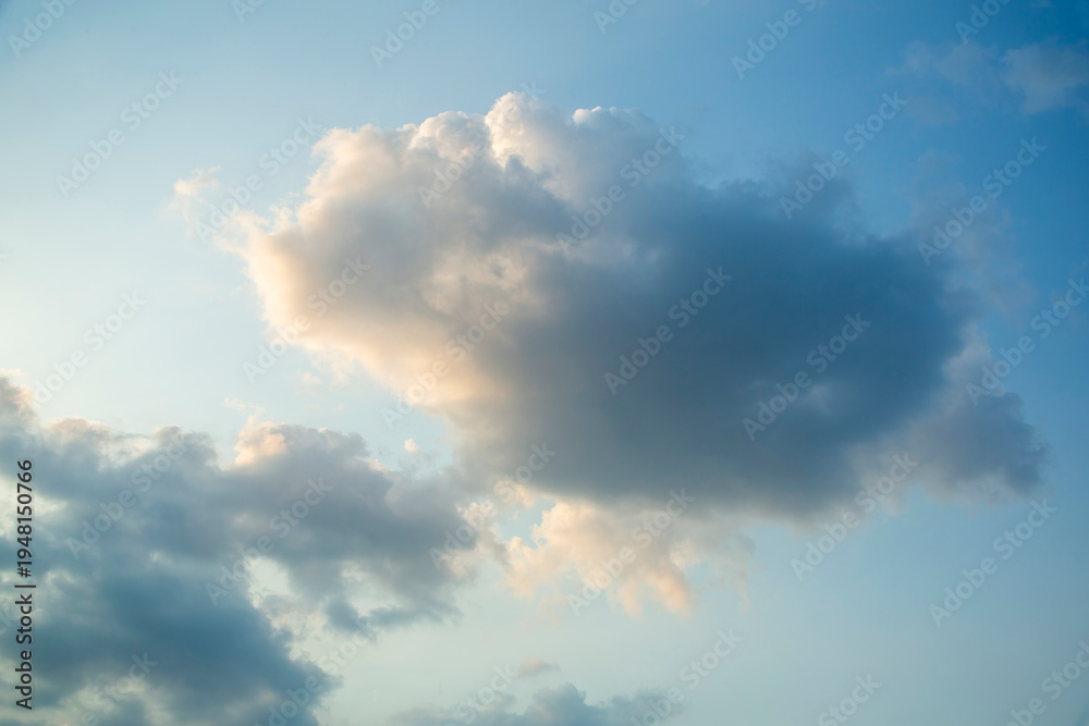 Fototapeta premium Beautiful clouds with blue sky background. Nature weather