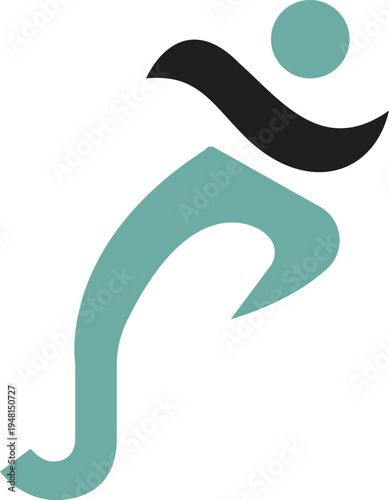 Stylized Running Person Icon vector illustration of a abstract background