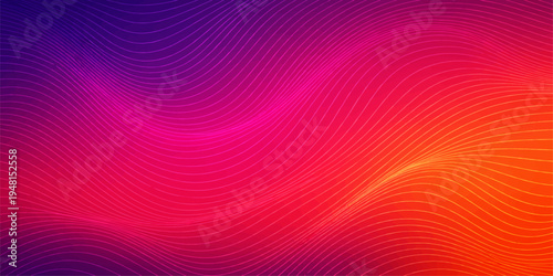 Abstract Colorful Vector Wave Background with Swirls and Rays